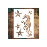 STENCİLTASARIM Stencil Tasarım Dn015 Deniz Atı - Dekoratif Duvar Ve Eşya Boyama Şablonları 21 X 30 Cm