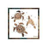 STENCİLTASARIM Stencil Tasarım Dn019 Kaplumbağa Deniz Temalı - Dekoratif Duvar Ve Eşya Boyama Şablonları 25x25cm