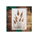 STENCİLTASARIM Stencil Tasarım F116 Saz Püskülü Boyama Şablonu - Dekoratif Duvar Ve Eşya Boyama Şablonları 21x30 Cm