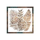 STENCİLTASARIM Stencil Tasarım F159tropikal Yaprak - Dekoratif Duvar Ve Eşya Boyama Şablonları 50*50cm