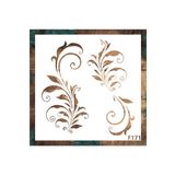 STENCİLTASARIM Stencil Tasarım F171 Sürgün- Dekoratif Duvar, Eşya, Fayans,kumaş Boyama Şablonları 25x25cm