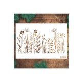 STENCİLTASARIM Stencil Tasarım F200 Kır Çiçekleri- Dekoratif Duvar, Eşya, Fayans,kumaş Boyama Şablonları25x35cm