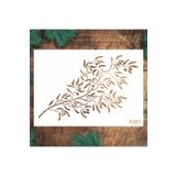 STENCİLTASARIM Stencil Tasarım F201 Zeytin Dalı- Dekoratif Duvar, Eşya, Fayans,kumaş Boyama Şablonları 21x30cm