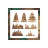 STENCİLTASARIM Stencil Tasarım F209 Çam Ağacı- Dekoratif Duvar, Eşya, Fayans,Kumaş Boyama Şablonları 25x25cm