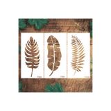 STENCİLTASARIM Stencil Tasarım F227 3adet 15x30cm Yaprak Stencil Seti SET:64 Duvar, Ahşap, v.b Boyama Şablonu