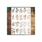 STENCİLTASARIM Stencil Tasarım F229, 20 li Çiçek Stencil SET71 Duvar, Ahşap. Pasta v.b Dekoratif Boyama Şablonu