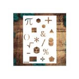 STENCİLTASARIM Stencil Tasarım Ge059 Matematik Sembolleri Duvar Ahşap Cam Boyama Deseni