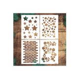 STENCİLTASARIM Stencil Tasarım Geometrik 15x20cm 4 lü Set:28, Ahşap, Duvar,Kumaş,Cam Boyama Şablonu