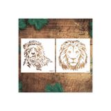 STENCİLTASARIM Stencil Tasarım H054 25x25cm Aslan Stencil SET50 Duvar, Eşya,kumaş,fayans Boyama Şablonları