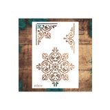 STENCİLTASARIM Stencil Tasarım Kö010 Köşe, Göbek Desen- Dekoratif Duvar, Fayans Ve Eşya Boyama Şablonları 21x30cm