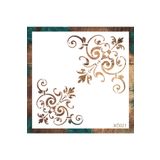 STENCİLTASARIM Stencil Tasarım Kö021 Köşe Desen- Dekoratif Duvar, Fayans Ve Eşya Boyama Şablonları 25x25 Cm