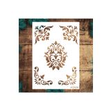 STENCİLTASARIM Stencil Tasarım Kö024 Köşe, Göbek Desen- Dekoratif Duvar, Fayans Ve Eşya Boyama Şablonları 21x30cm