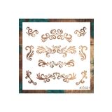STENCİLTASARIM Stencil Tasarım Kö031 Köşe Desen- Dekoratif Duvar, Fayans Ve Eşya Boyama Şablonları 25x25 Cm