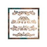 STENCİLTASARIM Stencil Tasarım Kö032 Köşe Desen- Dekoratif Duvar, Fayans Ve Eşya Boyama Şablonları 25x25 Cm