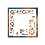 STENCİLTASARIM Stencil Tasarım Kö036 Köşe Desen- Dekoratif Duvar, Fayans Ve Eşya Boyama Şablonları 25x25 Cm