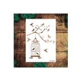 STENCİLTASARIM Stencil Tasarım Ku031 Kuşlar - Dekoratif Duvar, Eşya, Fayans,kumaş Boyama Şablonları 21x30 Cm