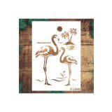 STENCİLTASARIM Stencil Tasarım Ku046 Flamingo - Dekoratif Duvar, Eşya, Fayans,kumaş Boyama Şablonları 25x35cm
