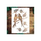 STENCİLTASARIM Stencil Tasarım KU051 Kuş Stencil Duvar, Ahşap, Kumaş Boyama , Desen Aktarma Şablonu