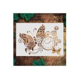 STENCİLTASARIM Stencil Tasarım Mıx058 Kelebek - Dekoratif Duvar, Eşya, Fayans,kumaş Boyama Şablonları 21x30cm