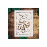 STENCİLTASARIM Stencil Tasarım Mu010 Coffee - Dekoratif Duvar Ve Eşya Boyama Şablonları 21x30 Cm