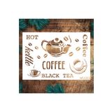 STENCİLTASARIM Stencil Tasarım Mu053 Coffee- Dekoratif Duvar, Fayans Ve Eşya Boyama Şablonları 21x30cm