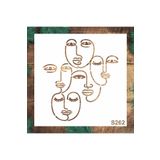 STENCİLTASARIM Stencil Tasarım Portre- Dekoratif Duvar, Eşya, Fayans,kumaş Boyama Şablonları 25x25cm S262