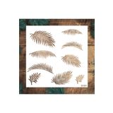 STENCİLTASARIM Stencil Tasarım S069 Tropikal Yaprak - Dekoratif Duvar Ve Eşya Boyama Şablonları 25x25 Cm