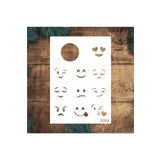 STENCİLTASARIM Stencil Tasarım S084 Emoji- Dekoratif Duvar Ve Eşya Boyama Şablonları 21x30 Cm
