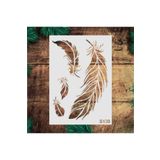 STENCİLTASARIM Stencil Tasarım S130 Kuş Tüyü - Dekoratif Duvar Ve Eşya Boyama Şablonları 21x30 Cm