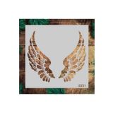 STENCİLTASARIM Stencil Tasarım S231 Kanat- Dekoratif Duvar Ve Eşya Boyama Şablonları 25x25 Cm