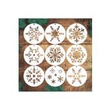 STENCİLTASARIM Stencil Tasarım S269 Kar Tanesi 8x8cm 9 lu set SET:19 - Dekoratif Duvar, Eşya Boyama Şablonları