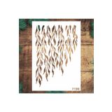 STENCİLTASARIM Stencil Tasarım Sarmaşık- Dekoratif Duvar, Eşya, Fayans,kumaş Boyama Şablonları 25x35cm F198
