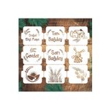 STENCİLTASARIM Stencil Tasarım SET 41 Fırıncı-Ekmek Şablonu ,Ekmek, Pasta,Duvar Ahşap Cam Kumaş Boyama Şablonu