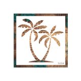 STENCİLTASARIM Stencil Tasarım Sl014 Palmiye- Dekoratif Duvar, Fayans Ve Eşya Boyama Şablonları 25x25cm