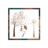 STENCİLTASARIM Stencil Tasarım Sl028 Sonbahar- Dekoratif Duvar, Fayans Ve Eşya Boyama Şablonları 25x25cm