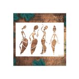 STENCİLTASARIM Stencil Tasarım Sl039 Afrikalı Kadınlar- Dekoratif Duvar, Fayans Ve Eşya Boyama Şablonları 21x30cm
