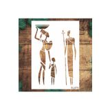 STENCİLTASARIM Stencil Tasarım Sl075 Afrikalı Aile- Dekoratif Duvar, Eşya, Fayans,kumaş Boyama Şablonları