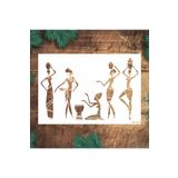 STENCİLTASARIM Stencil Tasarım SL079 Afrikalı Kadınlar Duvar Ahşap Boyama Desen Kalıbı Duvar Ahşap Cam Boyama Dese
