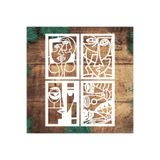STENCİLTASARIM Stencil Tasarım SL081, 4 LÜ set Set:25 Soyut Yüzler Duvar Ahşap Boyama Duvar Ahşap Deseni 21X30cm