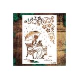 STENCİLTASARIM Stencil Tasarım SL098 - Dekoratif Duvar, Eşya, Fayans,kumaş Boyama Şablonları, Desen Aktarma Kalıbı