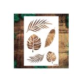 STENCİLTASARIM Stencil Tasarım Tropikal Yaprak - Dekoratif Duvar Ve Eşya Boyama Şablonları 21 X 30 Cm F102