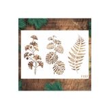 STENCİLTASARIM Stencil Tasarım Tropikal Yapraklar- Dekoratif Duvar, Eşya, Kumaş Boyama Şablonları 25x35cm F197