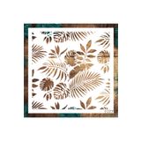 STENCİLTASARIM Stencil Tasarım Tropikal Yapraklar - Dekoratif Duvar, Fayans Ve Eşya Boyama Şablonları 25x25cm F077