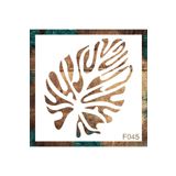 STENCİLTASARIM Stencil Tasarım Yaprak - Dekoratif Duvar, Fayans Ve Eşya Boyama Şablonları 25x25cm F045