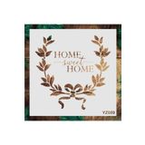 STENCİLTASARIM Stencil Tasarım Yz089 Home Sweet - Dekoratif Duvar, Eşya, Fayans,kumaş Boyama Şablonları 25x25cm