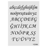 STENCİLTASARIM Stencil Tasarım Yz096 Türkçe Afabe - Dekoratif Duvar Ve Eşya Boyama Şablonları 21x30 Cm