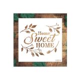 STENCİLTASARIM Stencil Tasarım Yz211 Home Sweet Duvar Ahşap Cam Boyama Deseni