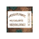 STENCİLTASARIM Stencil Tasarım Yz281 Hoşgeldiniz Duvar Ahşap Kumaş Cam Boyama Şablonu