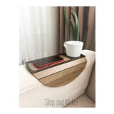 Step and Maker Dekoratif Yuvarlak Koltuk Kenarı Sehpası , Yan Sehpa , Amerikan Servis (BARDAK ALTLIKLI)