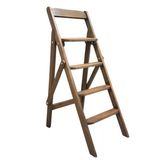 Step Ida Ahşap Merdiven 4 Basamaklı (Ceviz Rengi)